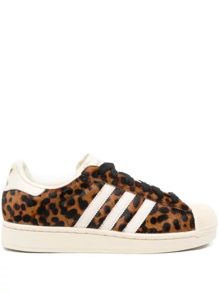 Leopardí tenisky Adidas Superstar s potiskem po kolena bílé