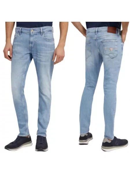 Skinny jeansy Guess niebieskie