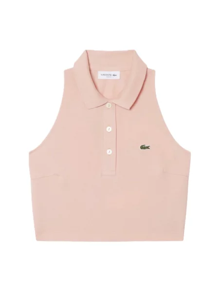 Top Lacoste bez rękawów różowy