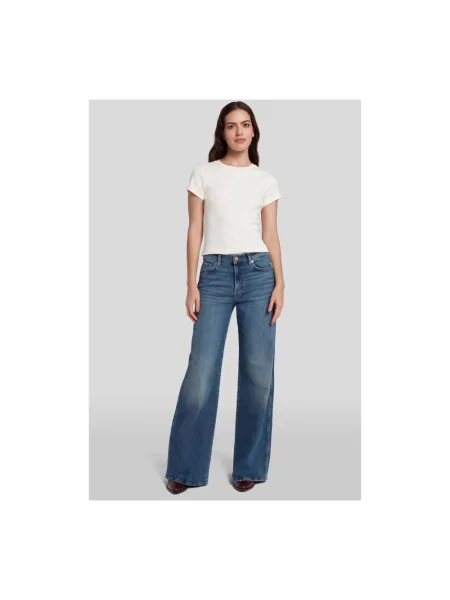 7 For All Mankind Jeansy Flare Lotta blau niebieskie