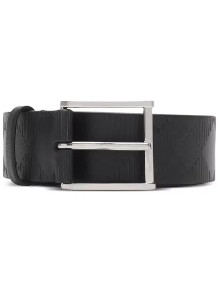 Curea Burberry din piele în carouri negru