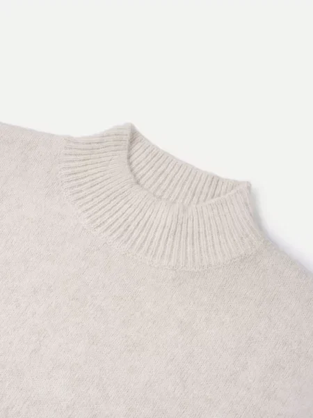 Светр з напівгольфом і довгими рукавами з домішкою вовни бежевий