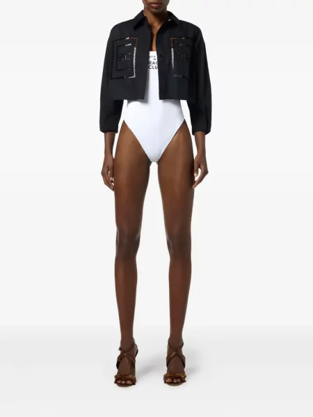 Cropp cămașă Elisabetta Franchi cu broderie negru