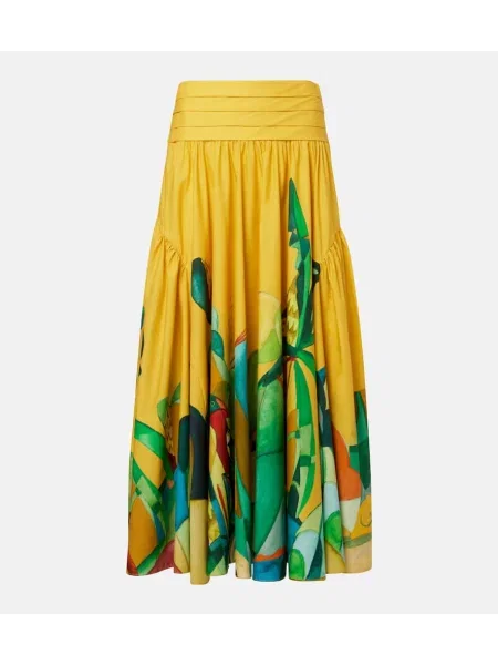 Maxi fusta maxi Alemais cu imagine din poplin galben