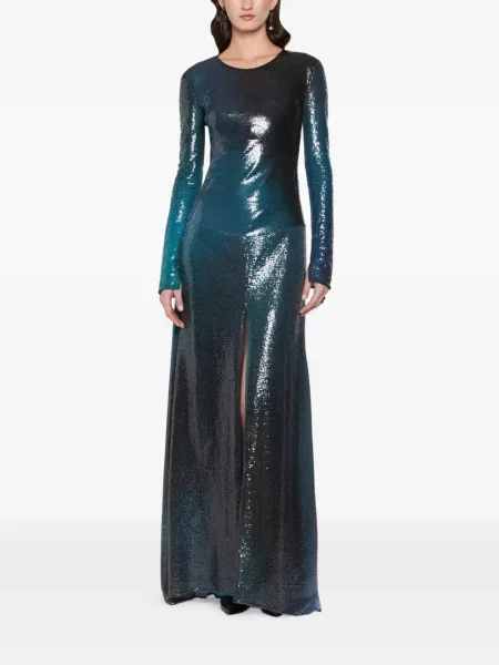 Rochie maxi Roberto Cavalli cu paiete albastru