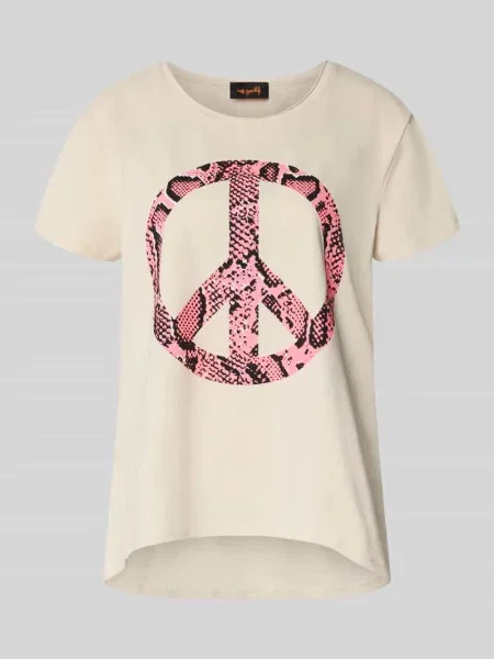 T-shirt o kroju relaxed fit z nadrukiem z motywem model ‘Peace’ Miss Goodlife