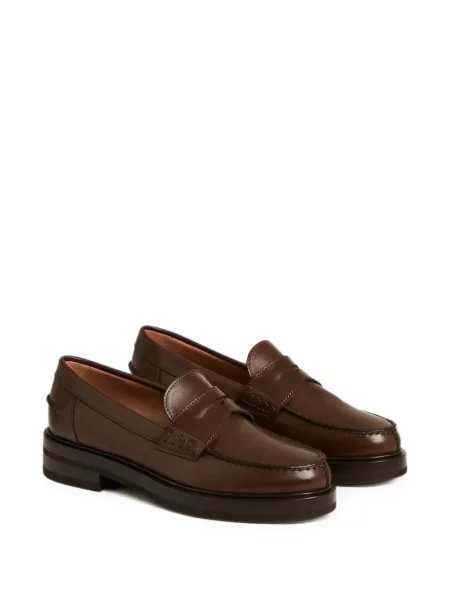 Pantofi loafer Kiton din piele maro