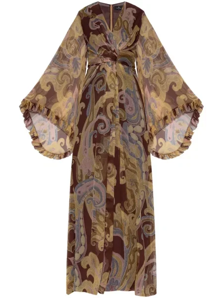 Rochie maxi Etro de mătase cu imagine cu model paisley