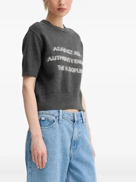 Krótki top The Kooples szary