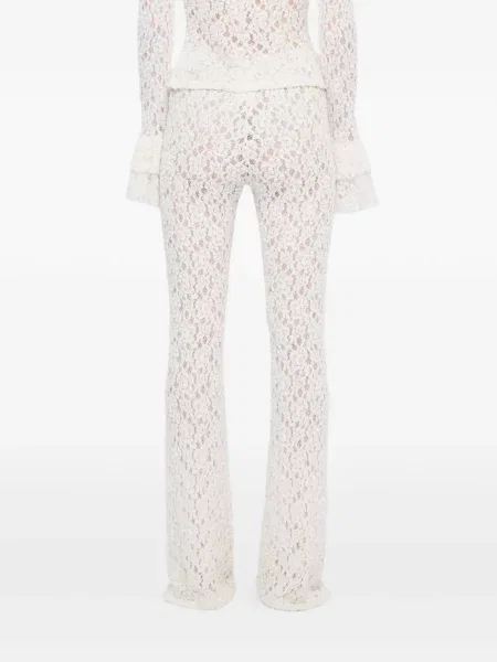 Pantaloni Msgm din dantelă evazate alb