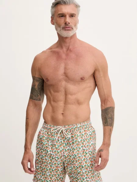 Saint Barth pantaloni scurți de baie pentru bărbați LIGHTING MICRO FANTASY portocaliu