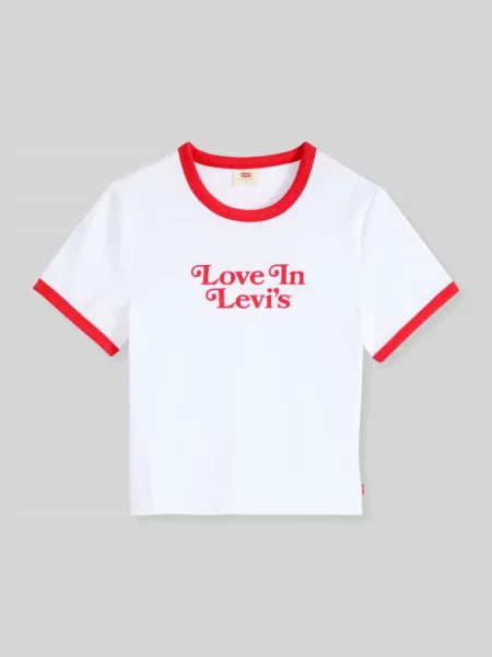 T-shirt o kroju slim fit z mieszanki bawełny Levi's biała