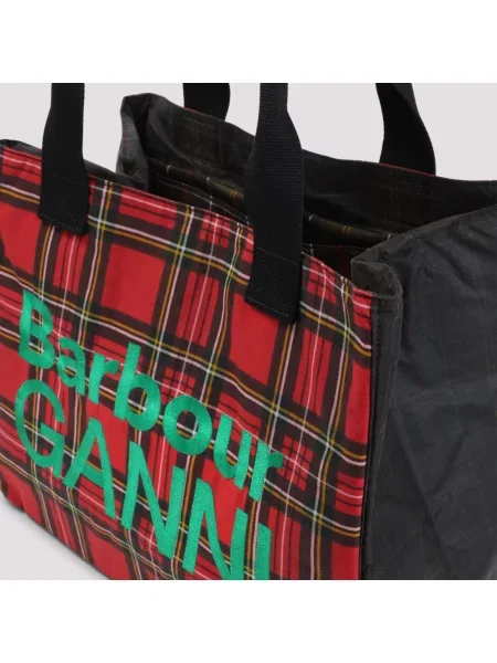 Barbour torebka x GANNI Wax Tote Bag czerwona