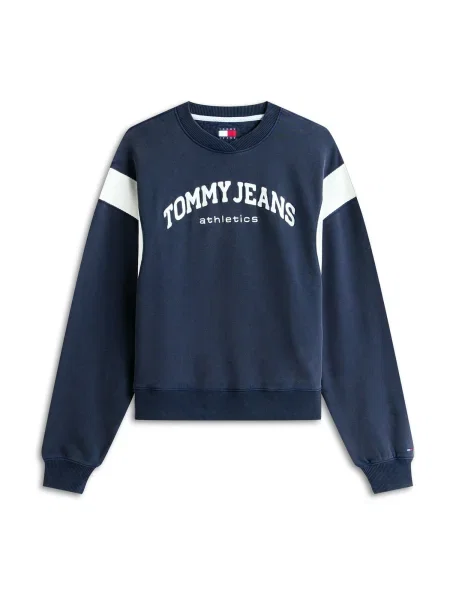 Tommy Jeans Sweater majica VARSITY plava / bijela tamnoplava