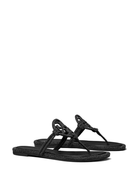 Papuci Tory Burch de cristal negru