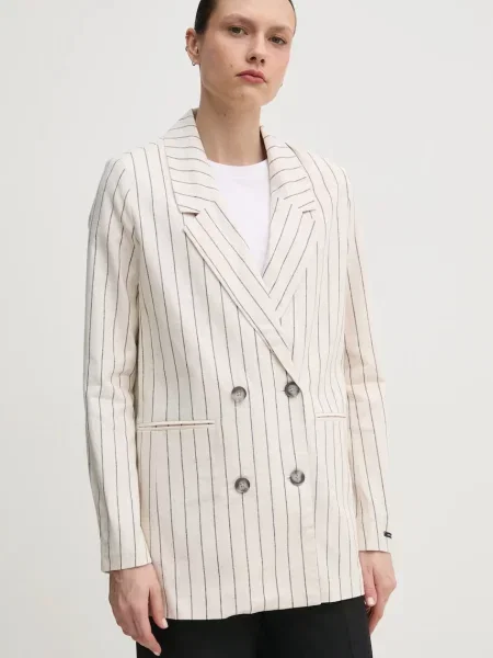 Pepe Jeans sacou de in HANNAH cu doua randuri de modelator bej