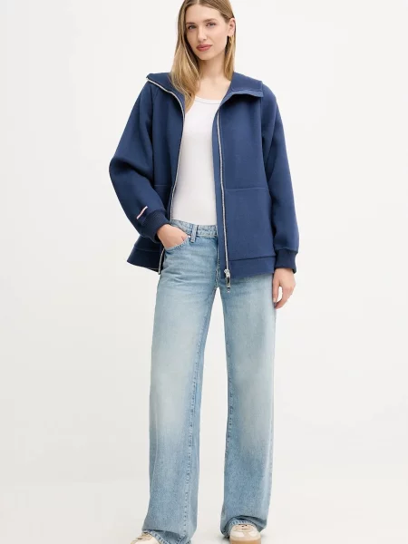 Guess jeansy high waist niebieskie