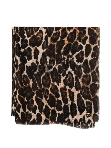 Fular Guess cu imagine cu model leopard negru