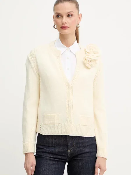 Luisa Spagnoli cardigan din amestec de lână bej