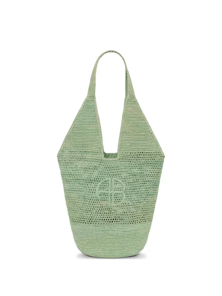 Geantă shopper Anine Bing cu autograf verde