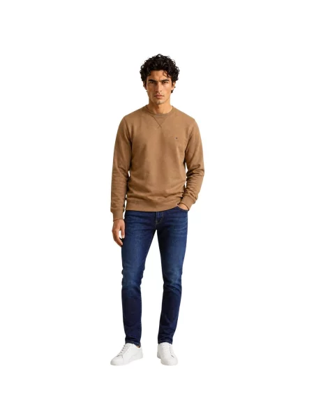 Fleecová fleecová mikina Tommy Hilfiger hnedá
