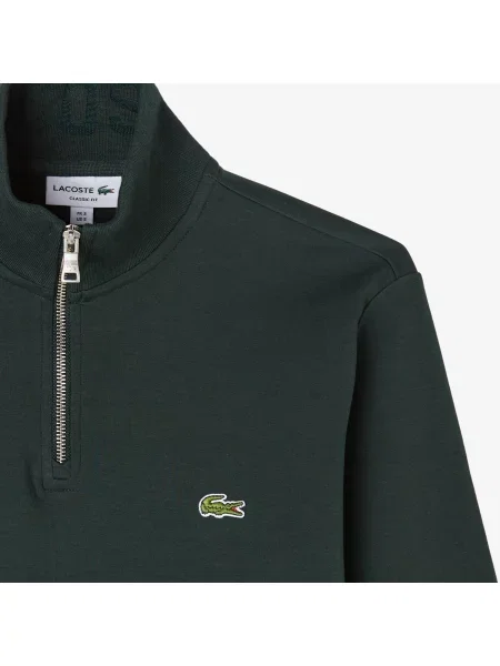 Lacoste Bluza Half Zip Classic Fit zielona