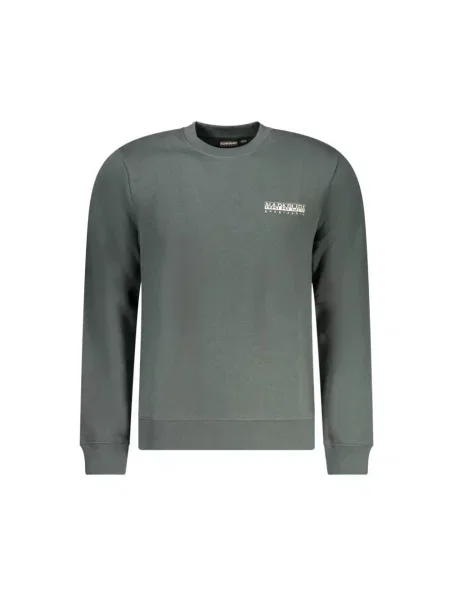 Bluza nierozpinana Napapijri z okrągłym dekoltem z logo zielona