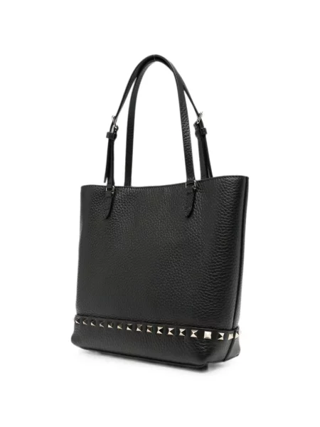 Δερμάτινη τσάντα shopper Valentino Garavani μαύρο