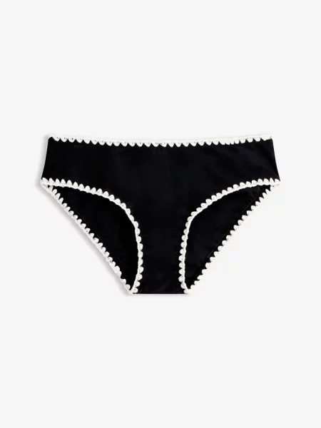 Figi bikini z haftem czarne