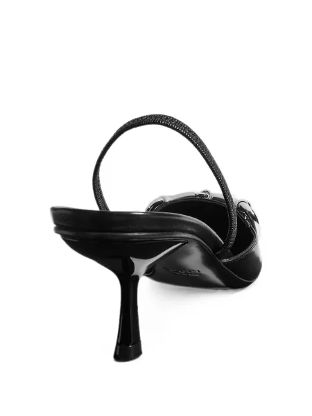 Pantofi cu toc Gucci slingback negru