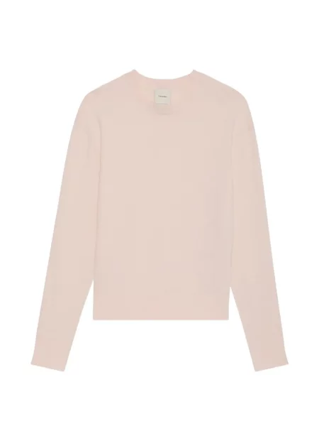 Lung pulover Calvin Klein cu decolteu rotund roz