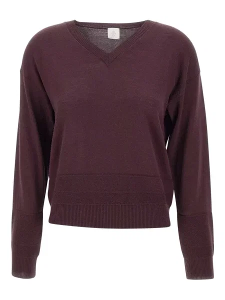 Pulover Eleventy de lână cu decolteu în V roșu