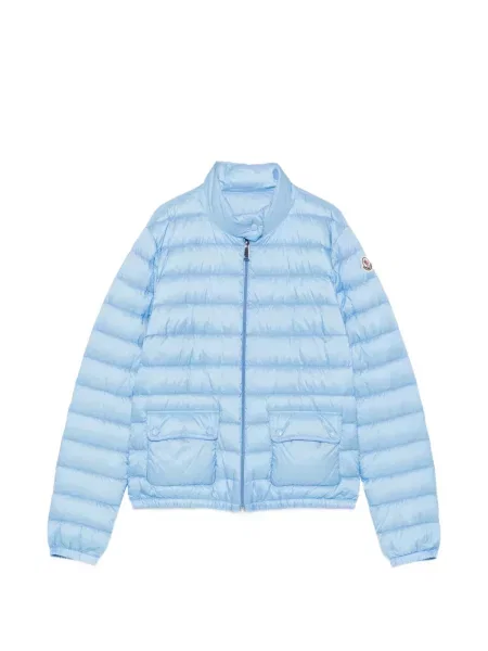 Matlasat geacă Moncler cu autograf albastru