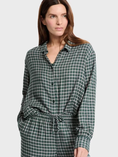 Картата сорочка Etam зелена