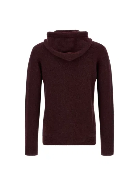 Bluza z kapturem Roberto Collina wełniana z kapturem czerwona