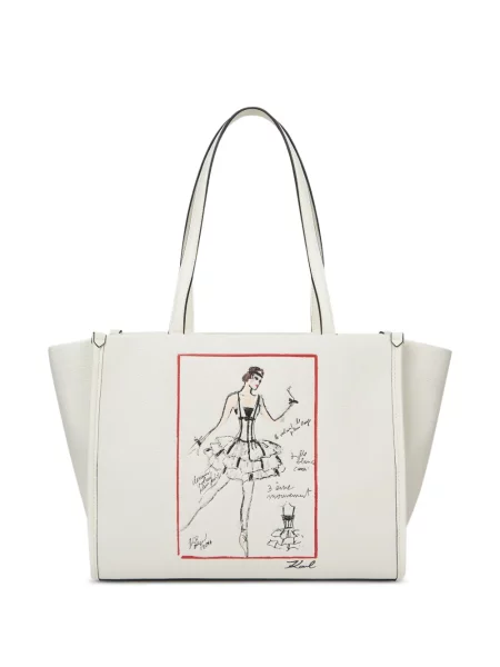 Geantă shopper Karl Lagerfeld cu imagine alb