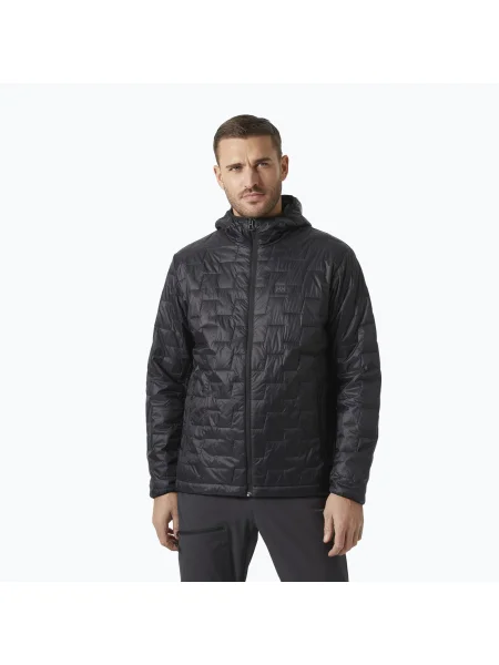Geacă hibridă pentru bărbați Helly Hansen Lifaloft Hooded Insulator black matte negru