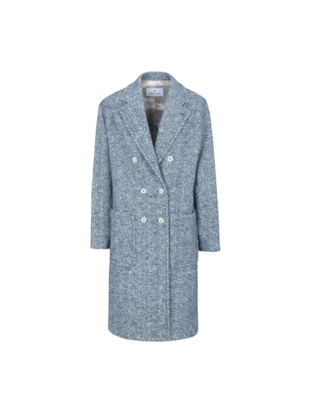 Płaszcz Manuel Ritz tweedowy w jodełkę niebieski