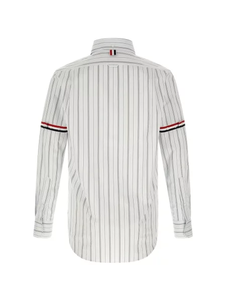 Cămașă Thom Browne cu dungi din poplin gri