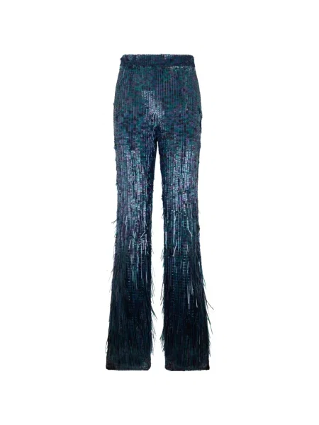 Pantaloni Alberta Ferretti cu paiete evazate albastru