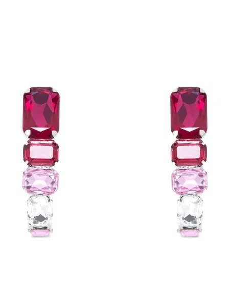 Обеци Area с кристали розово