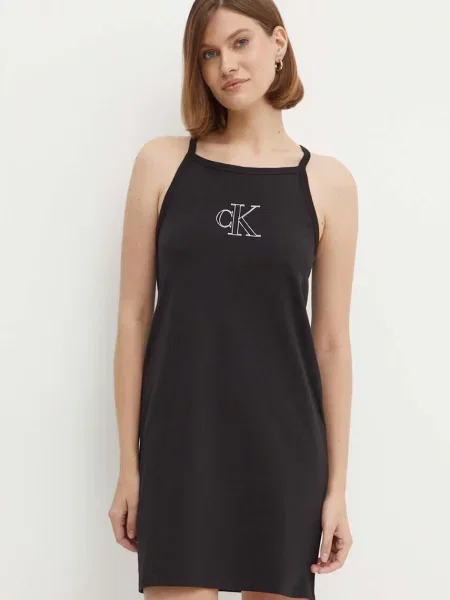 Calvin Klein Sukienki Kobieta S Sukienka z Konturem czarny