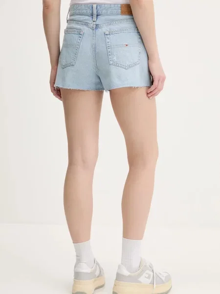 Džínové šortky Tommy Jeans high waist modrá
