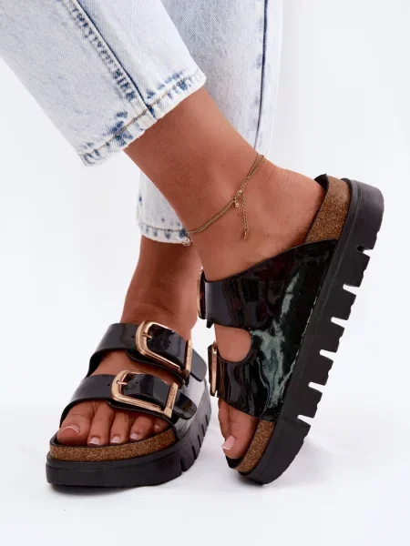 Papuci Lee Cooper din piele maro