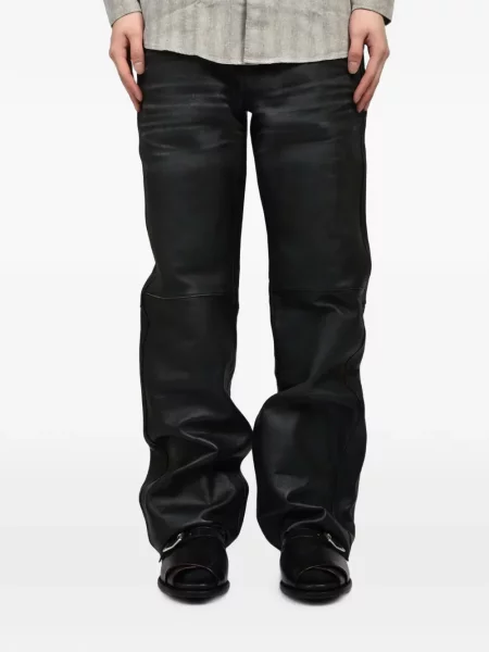 Pantaloni Our Legacy din piele negru