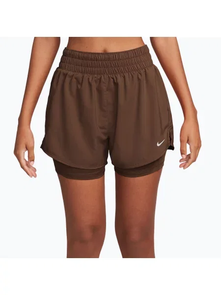 Шорти Nike One Dri-Fit High-Waisted 3" cacao wow/white білі