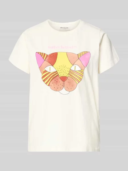 T-shirt z nadrukiem z motywem model ‘Roma’ Lollys Laundry biała