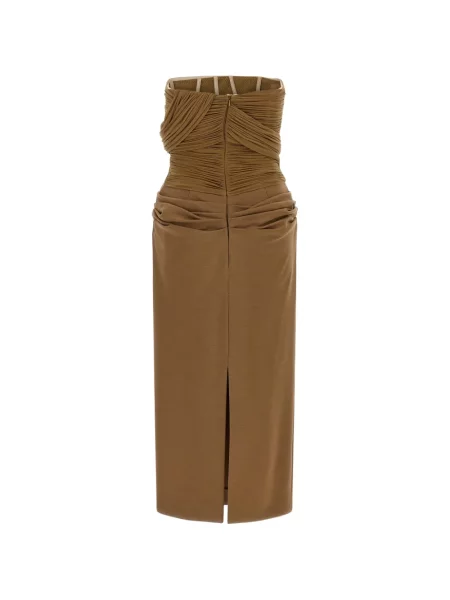 Rochie midi Magda Butrym drapată fără bretele maro