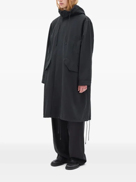 Geacă parka Ann Demeulemeester cu glugă negru
