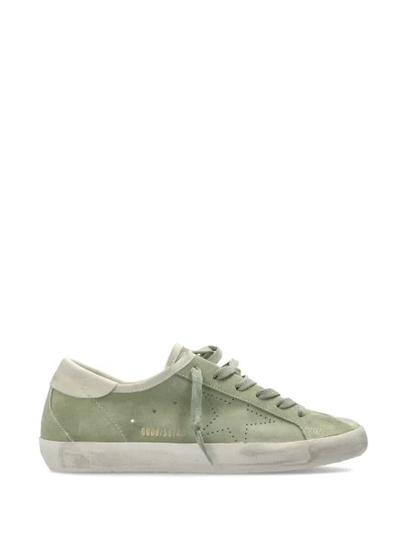 Sneakerși Golden Goose din piele de căprioară verde